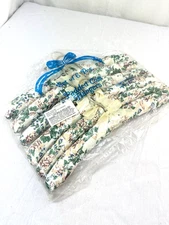 Set Of 6 Vtg Padded Fabric Clothes Hangers Cotton Floral Sealed 15.5" NOS FrShip