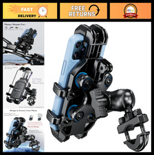 Universal Motorcycle Phone Mount with Vibration Dampener, Anti-Shake Cradle for