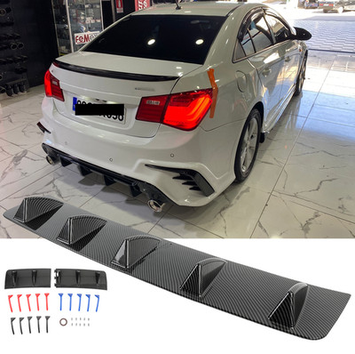 For Chevrolet Cruze Rear Diffuser Bumper Spoiler Splitter 5-Fins Carbon Fiber
