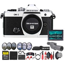 OM SYSTEM OM-3 Mirrorless Camera Silver Bundle