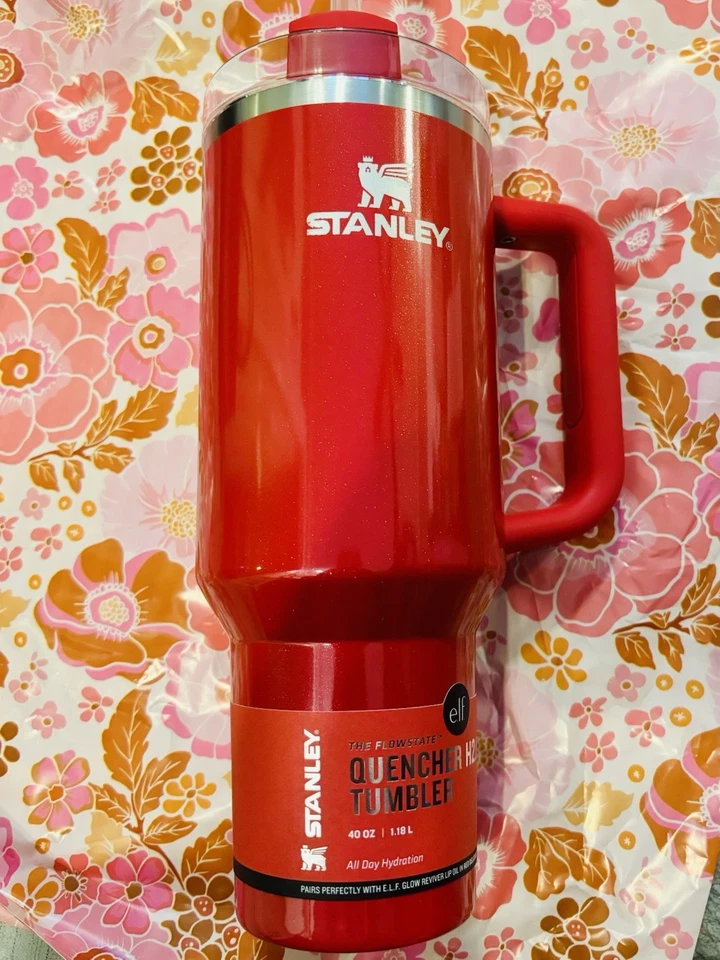 Vaso Target ELF x Stanley H2.0 estado de flujo 40 oz acero inoxidable rojo delicioso Foto 2 de 4