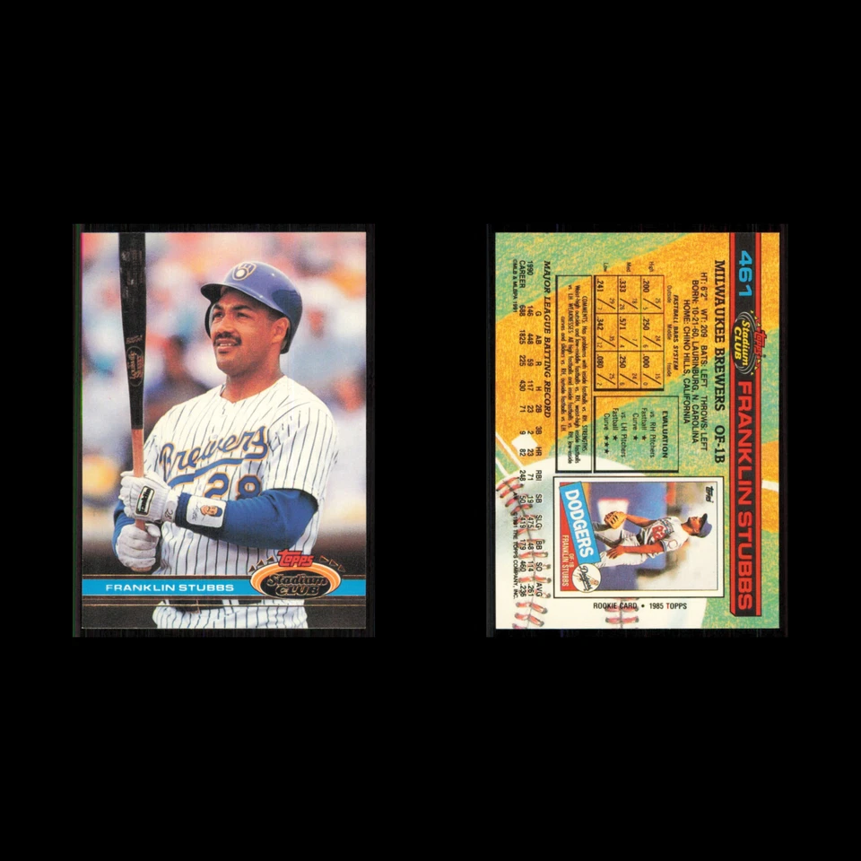 Franklin Stubbs #461 1991 Topps Stadium Club Milwaukee Brewers Baseball Card MLB - Image 3 of 3