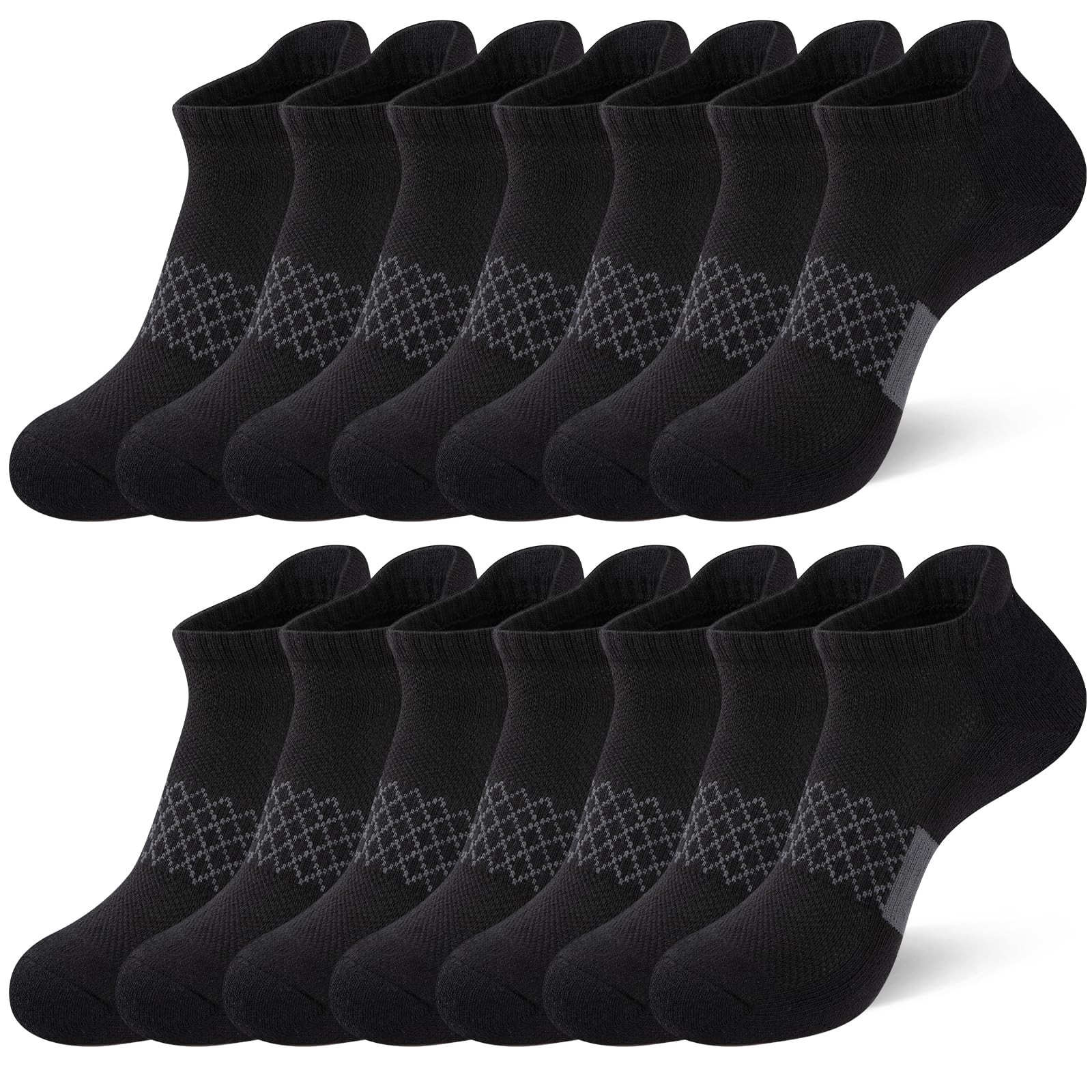 Men's Breathable Cotton Athletic Running Socks Low Cut Cushioned for Sports