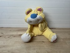 15" Fisher Price Yellow Rumple Bear Blue Nose Plush Floppy Teddy 1999 90s Baby