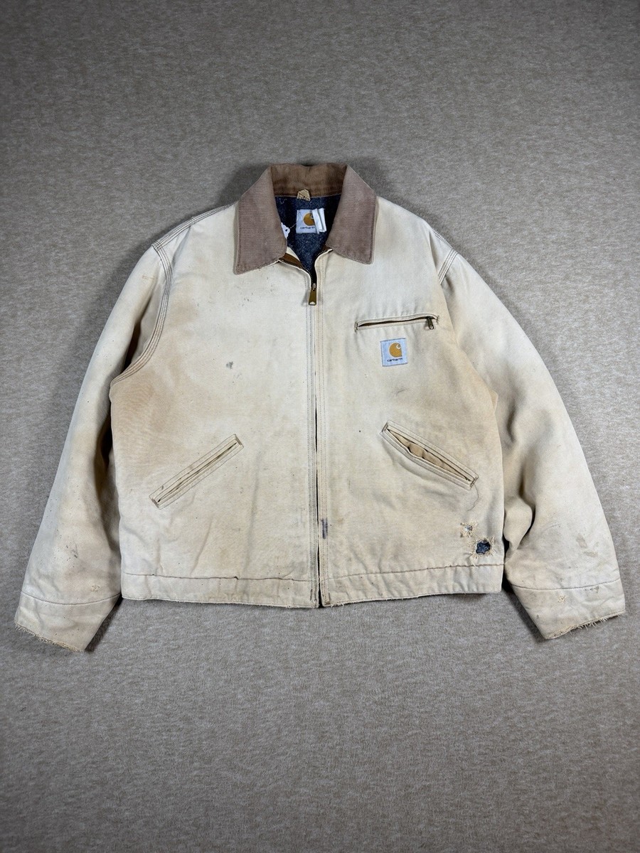 Carhartt 90s USA製 デトロイトジャケット 6BLJ Vintage 90's Carhartt 6BLJ Detroit Brown Blanket Lined Jacket Size
