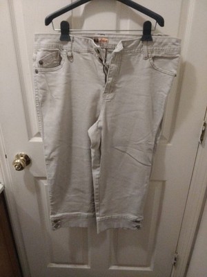 Ladies Faded Glory Denim Capri Pants 18w With Stretch Waist