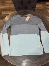 Scotch & Soda Mens Pullover Sweater Size Large Blue Gradient Organic Cotton NWT