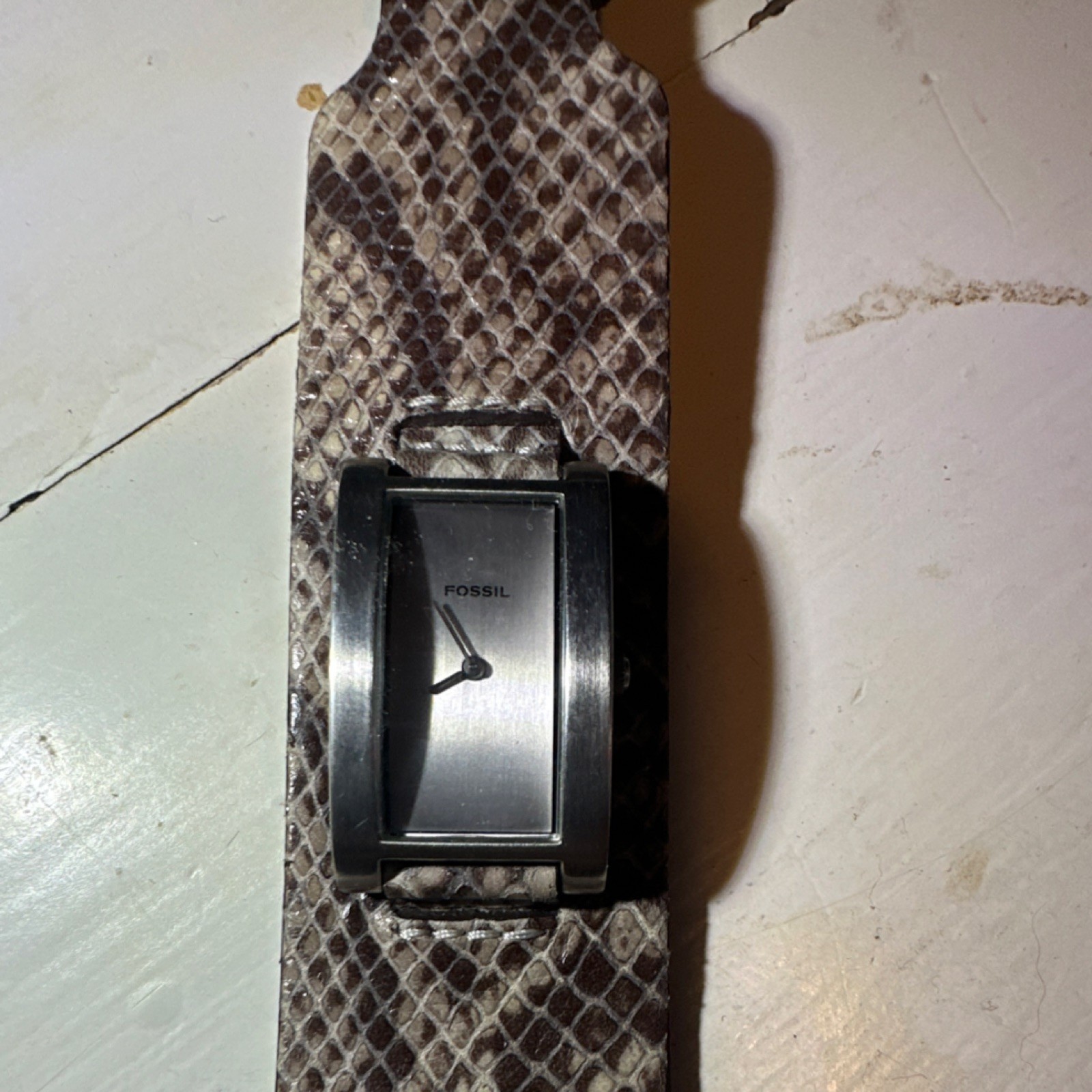 Fossil Women's Rectangular Analog Watch Snakeskin… - image 4