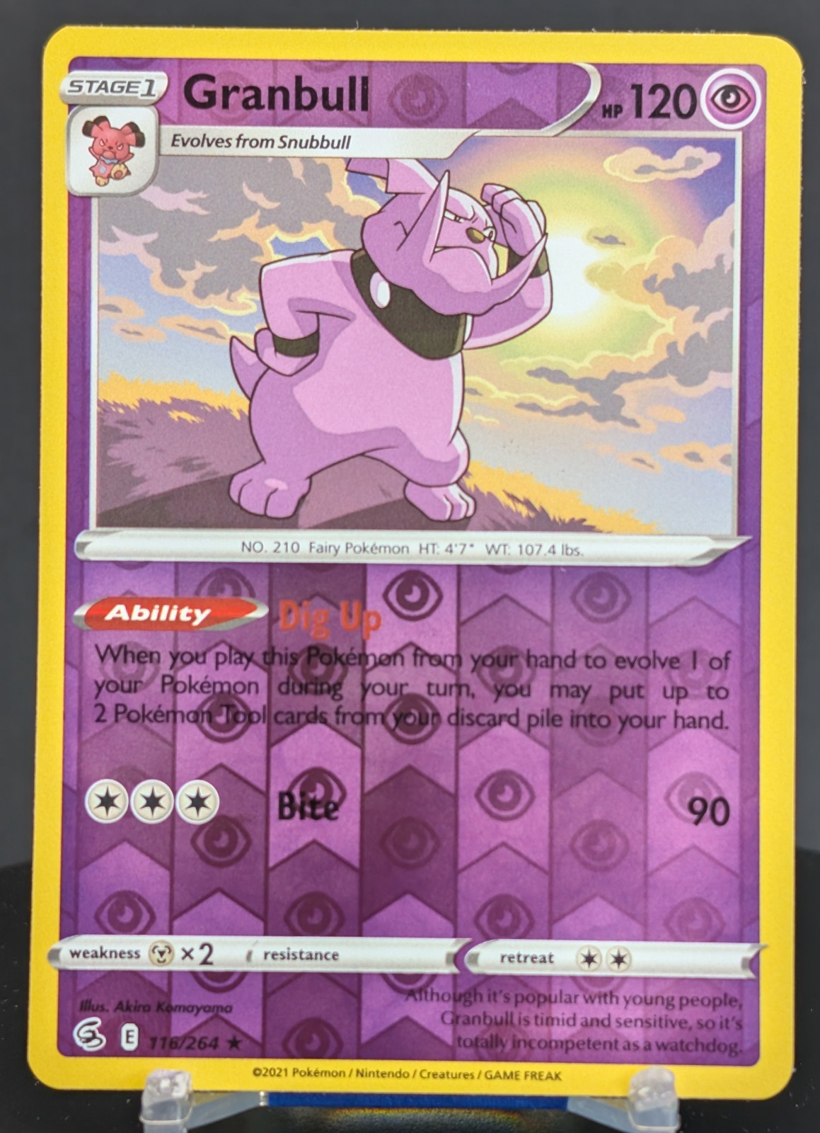 Pokemon Granbull #116/264 English Fusion Strike Reverse Holo