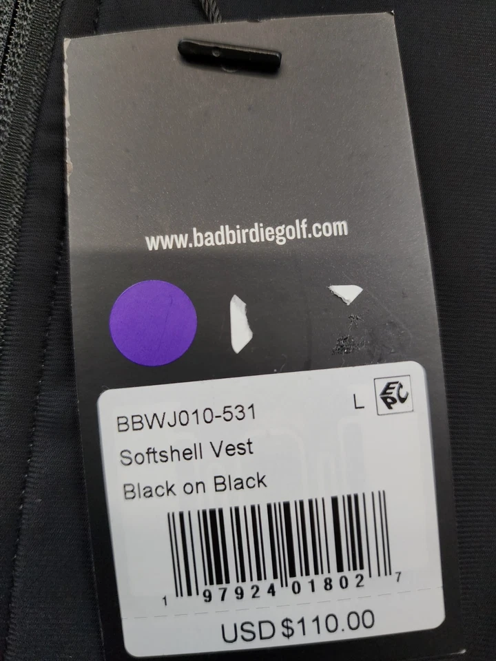全新 女式 Bad Birdie Mild Crop Mock 颈部 软壳 高尔夫背心 尺寸 L — 第 4/4 张图片