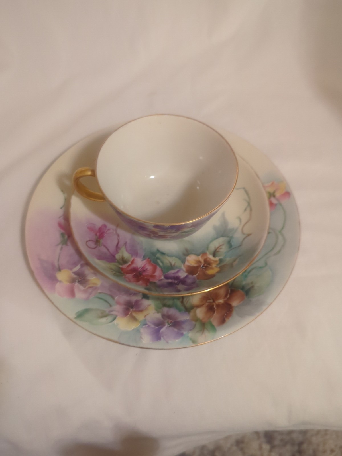 Richard Ginori Tea Cup, Saucer, Dessert Plate Signed Antique Rare See Picts 3100