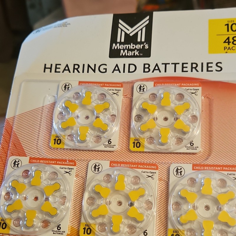 Member's Mark Size 10 (Yellow) Zinc-Air Hearing Aid Batteries 1.45V 48 Pack