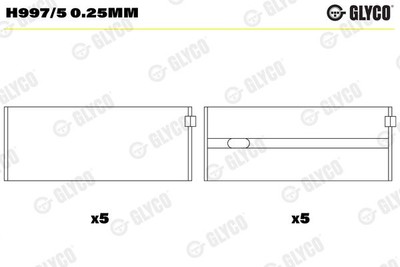 GLYCO Kurbelwellenlager H997/5 0.25mm für DAEWOO MERCEDES-BENZ PUCH SSANGYONG