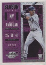 2018 Chronicles Contenders Optic Purple Mojo Prizm 76/99 Miguel Andujar #5 2x6