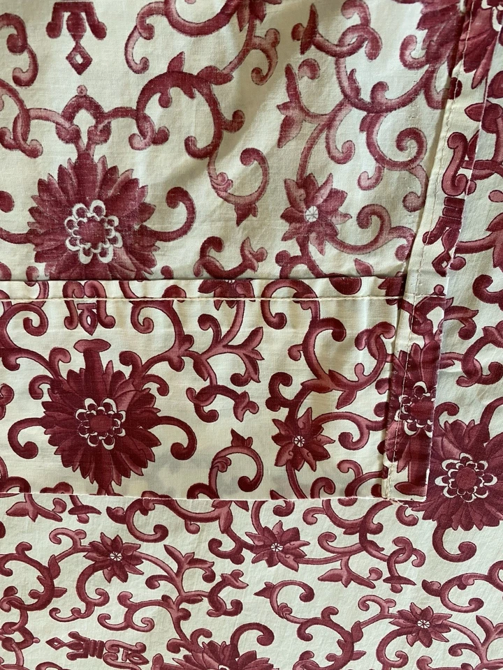 Ralph Lauren - PORCELAIN ROSETTE -Queen Flat Sheet - Cotton - Red &  White NEW - Image 2 of 4