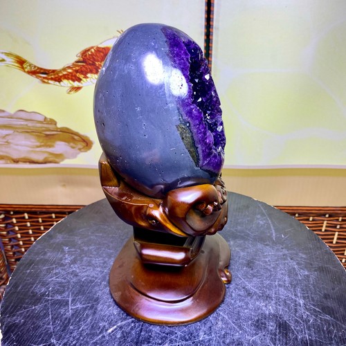 7.25LB High quality Natural Amethyst geode quartz crystal Dinosaur egg healing - Picture 8 of 12