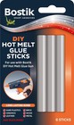 Bostik DIY Hot Melt Glue Gun Sticks Clear -Pack of 6 - Ultra Strong - Long Last
