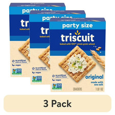 3 pack Triscuit Original Whole Grain Wheat Crackers, Vegan Crackers , 17 oz