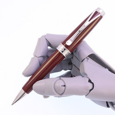 DAVIDOFF Ballpoint Pen Veri Zino Red Silver Resin Twist Type Writing instrument