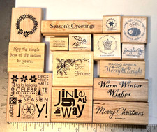 Wood Mounted Rubber Stamp Christmas