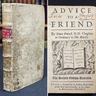1674 VELLUM Advice to a Friend By Simon Patrick 2ND ED SPIRITUAL HEALING Scarce