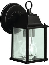 Kichler 9794 Black Barrie 9" Outdoor Wall Light With Beveled Glass Panels