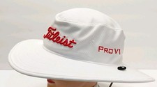Titleist Pro V1 Footjoy Fj Tour Aussie Adjustable Sun Bucket Hat Cap Whitered