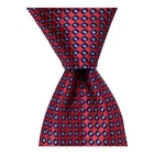 NAUTICA Men's 100% Silk Necktie 58 3/8" Designer Geometric Red/Blue/White EUC