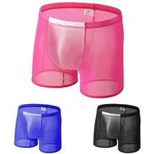 Boxer Trunk Shorts for Men Sheer Underwear Available in Multiple Colors