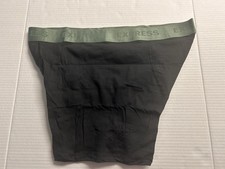 Express Cotton Stretch Fly Front Boxer Briefs, XL 40-42, Black Green Band NWOT