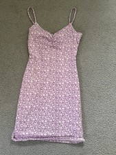 Windsor Purple Floral Strappy Mini Sundress Lightweight Sweetheart S