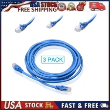 Cable Matters 10Gbps 3-Pack 10 ft Snagless Short Shielded Cat 6A Ethernet Cable