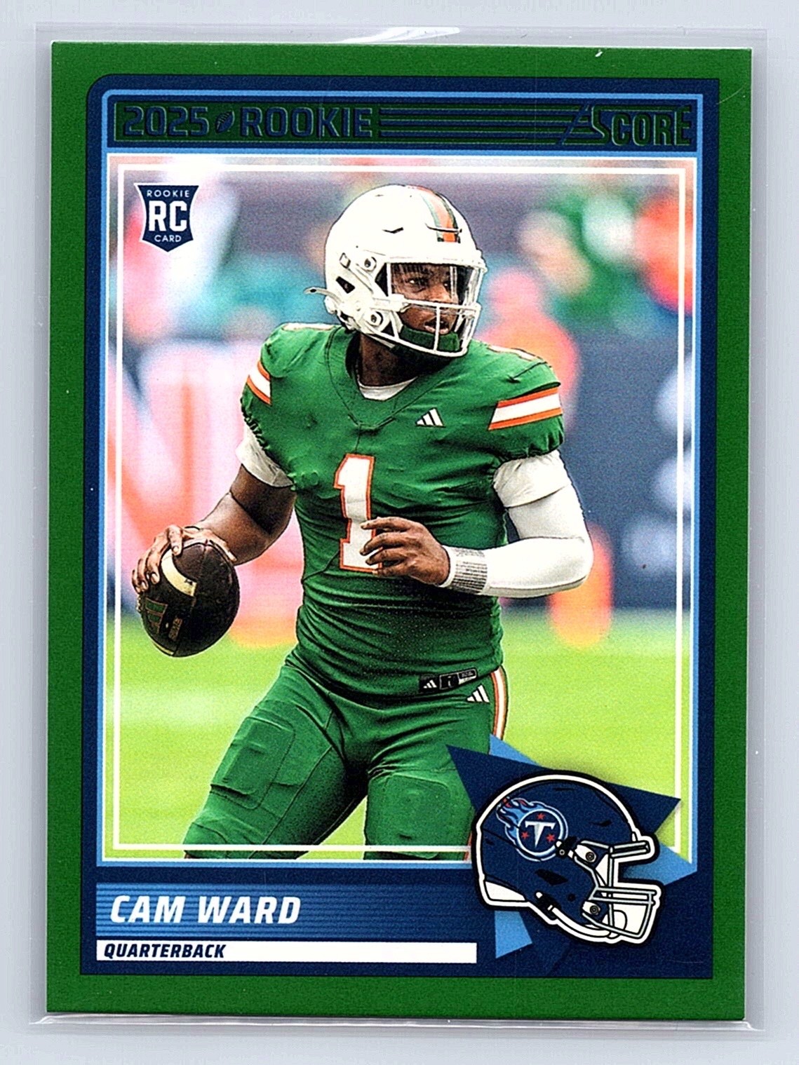 CAM WARD !!! 2025 Score - Rookies #13 Green (RC) TITANS
