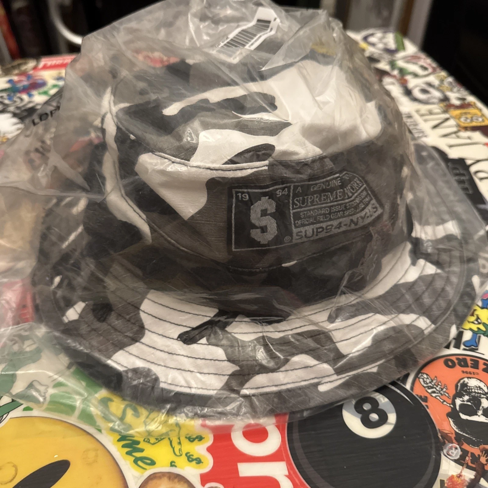 Supreme FW25 Patch Military Boonie Crusher Cap Hat Snow Camo Size M/L IN HAND