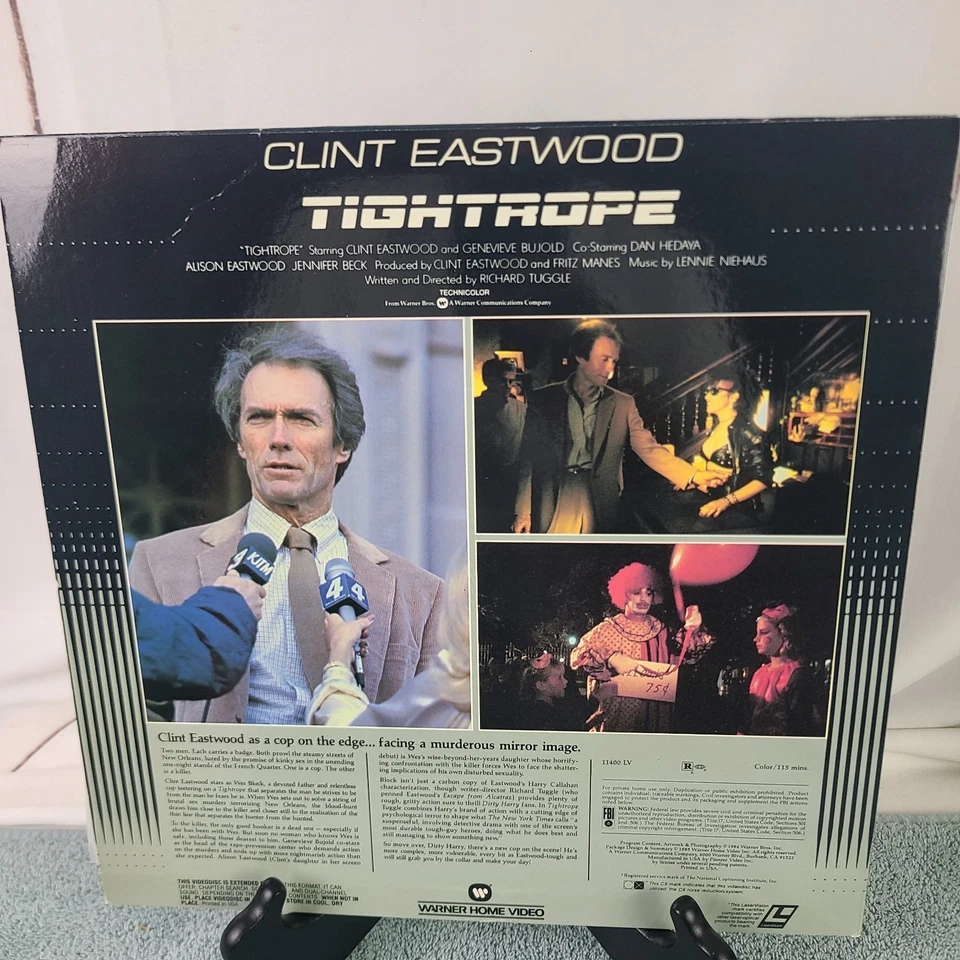 Tightrope Laserdisc LD Extended Play Clint Eastwood 1985 - Image 4 of 4
