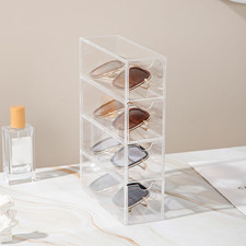Sunglass Storage Box, Acrylic Eyeglass Organizer, Make-Up Storage Drawer Tray, J