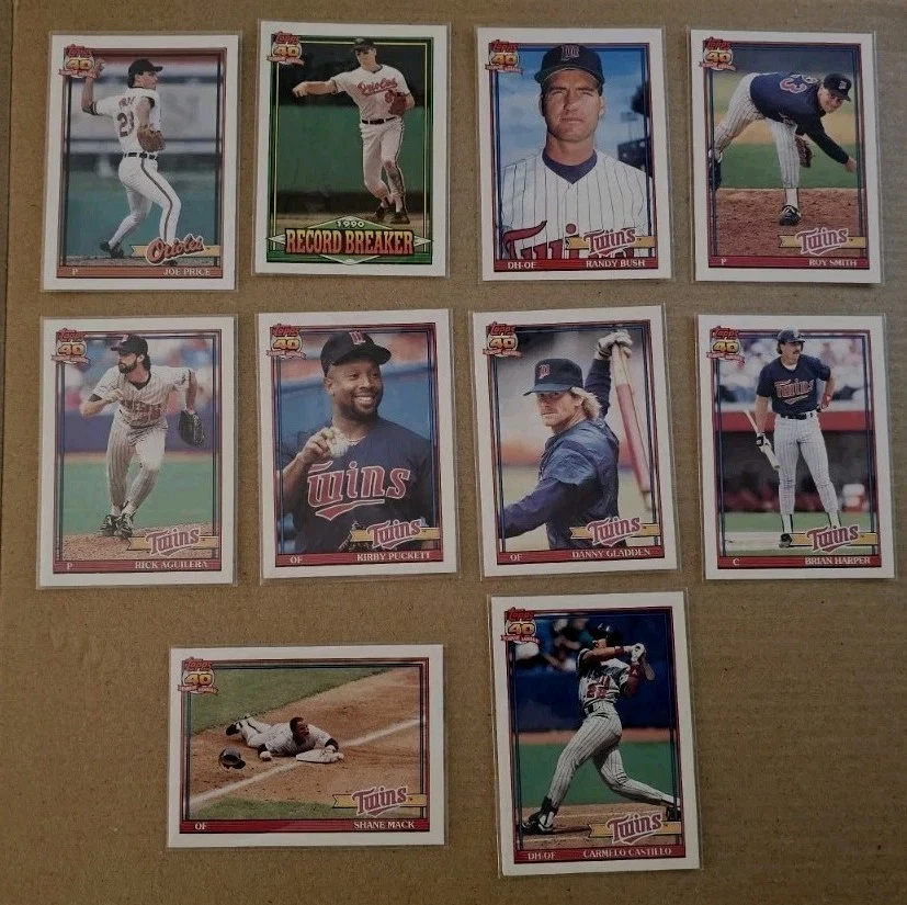 1991 Topps 40 Anos de Beisebol. Mets, Gêmeos, Orioles. Lote 22 de cartas usadas - Imagem 3 de 4