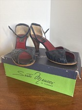 Vintage Sesto Meucci womens ankle strap wood heel size 9