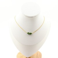 Steine Und MinéRaux. Halskette 2 Perlen Diopsid Aus Brasilien Kette Stahl Golden