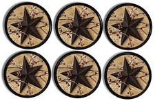 Rustic Star Cabinet Knobs   Farmhouse Berry Primitive Drawer Pulls, 4, 6, or 8pc