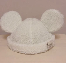 Japan Tokyo Disney Resort Ears Mickey limited Fluffy Winter Cap Hat White 58cm