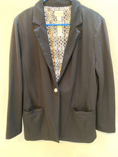 Chico s Womens Black Blazer Jacket Lined Button Front Long Sleeve Sz 2 US L
