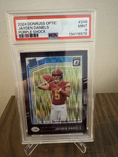 Jayden Daniels 2024 Optic #248 Purple Shock Rookie- PSA 9 MINT