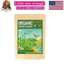 Organic Ginger Tea Bags, Natural Organic Ginger Root Tea, Spicy Zesty Flavo...
