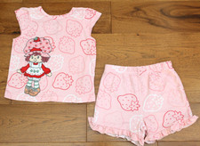 STRAWBERRY SHORTCAKE PAJAMAS Girls 3 3T Pink PJs Retro Classic Shorts Shirt