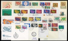 Collection année complète 25 FDC "EUROPA CEPT 1973 - Cor postal" 24 pays (EU1973