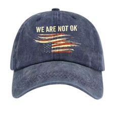 We Are Not Ok Letter Us Flag Baseball Cap Streetmeme Fans We Are Not Ok Letter Us Flag Baseball Cap Streetmeme Fans