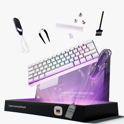 Nyfter - 60% Gaming Keyboard-DOPPELTE Dämpfung, PRE-LUBED Gateron Yellow Switces