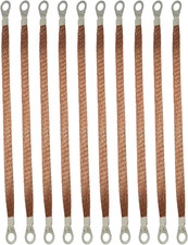 MEETOOT 10Pcs 300Mm Braided Ground Strap Automotive Engine Copper Ground Strap W