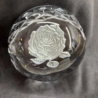 New ListingVintage Waterford Irish Crystal ROSE Pattern Round Dome Paperweight, 3.5”